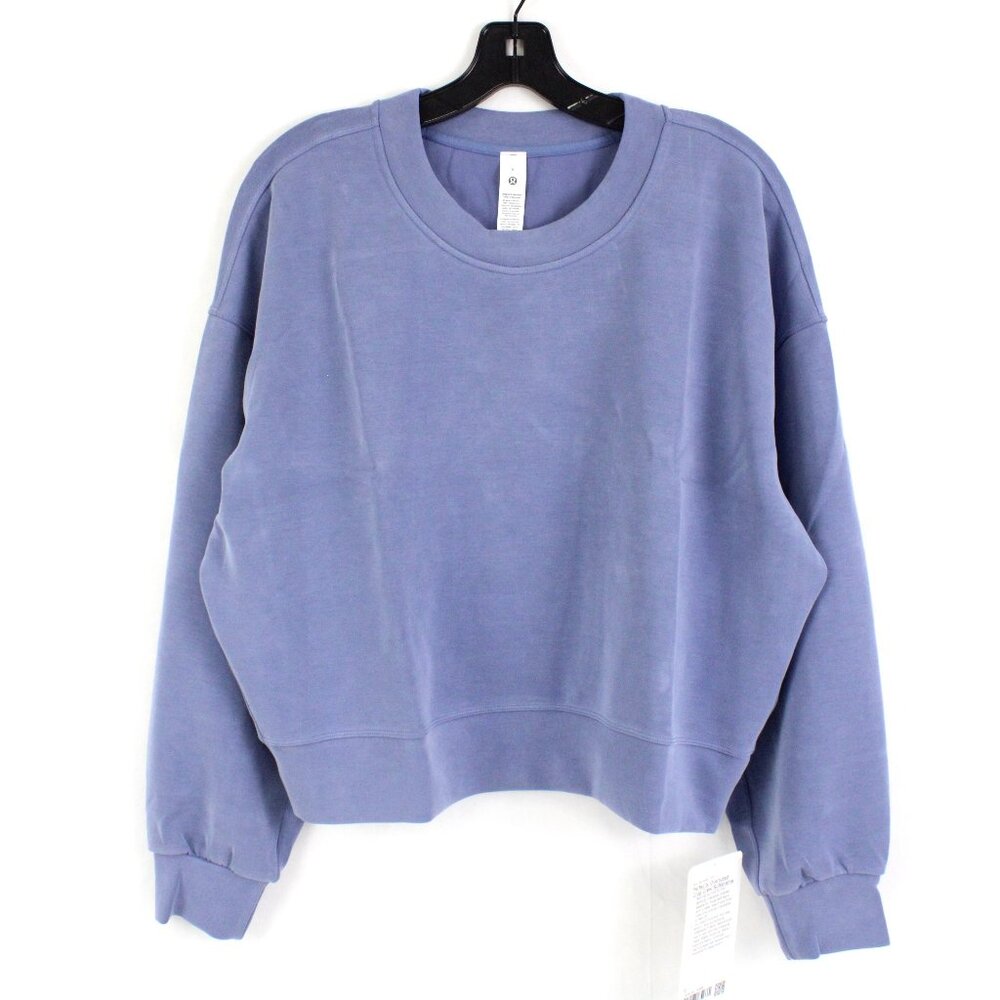 NWT Lululemon Softstreme Perfectly Oversized Cropped Crew in Oasis Blue Size 6
